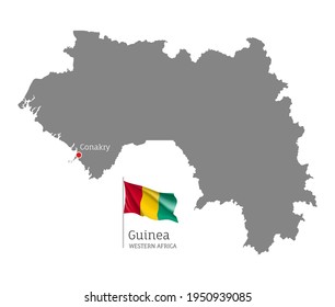 Silhouette of Guinea country map