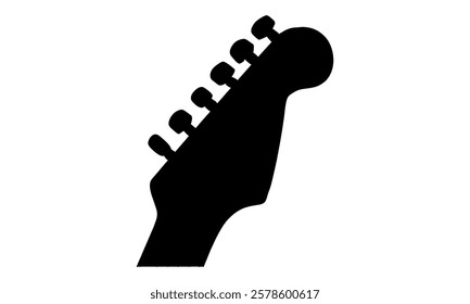 silhouette of guitar headstock illustration