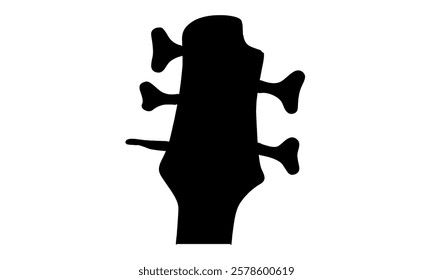 silhouette of guitar headstock illustration