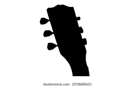 silhouette of guitar headstock illustration