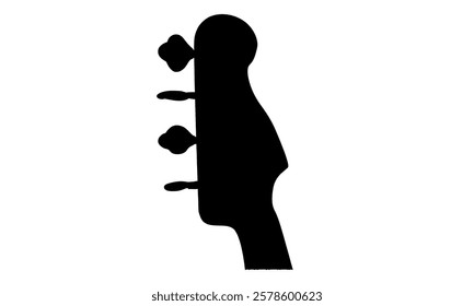 silhouette of guitar headstock illustration