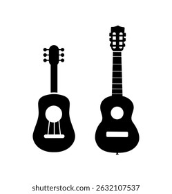 silhouette guitar illustration flat design collection