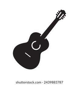 a silhouette of a guitar on a white background
