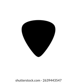 Silhouette of a guitar pick, also called a plectrum, is a small, flat tool used to pluck, strum or play melody in the strings of a acoustic or electric guitar. Can use for Pictogram, Logo, Apps, etc. 