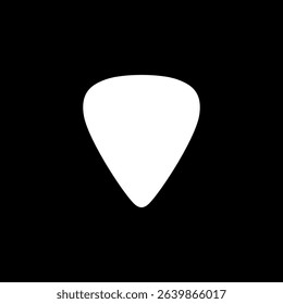 Silhouette of a guitar pick, also called a plectrum, is a small, flat tool used to pluck, strum or play melody in the strings of a acoustic or electric guitar. Can use for Pictogram, Logo, Apps, etc. 