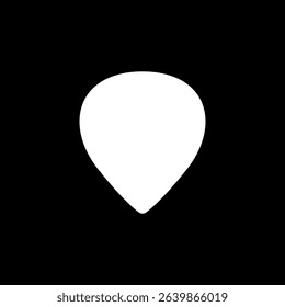 Silhouette of a guitar pick, also called a plectrum, is a small, flat tool used to pluck, strum or play melody in the strings of a acoustic or electric guitar. Can use for Pictogram, Logo, Apps, etc. 