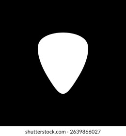 Silhouette of a guitar pick, also called a plectrum, is a small, flat tool used to pluck, strum or play melody in the strings of a acoustic or electric guitar. Can use for Pictogram, Logo, Apps, etc. 