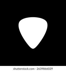 Silhouette of a guitar pick, also called a plectrum, is a small, flat tool used to pluck, strum or play melody in the strings of a acoustic or electric guitar. Can use for Pictogram, Logo, Apps, etc. 