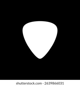 Silhouette of a guitar pick, also called a plectrum, is a small, flat tool used to pluck, strum or play melody in the strings of a acoustic or electric guitar. Can use for Pictogram, Logo, Apps, etc. 