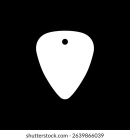 Silhouette of a guitar pick, also called a plectrum, is a small, flat tool used to pluck, strum or play melody in the strings of a acoustic or electric guitar. Can use for Pictogram, Logo, Apps, etc. 