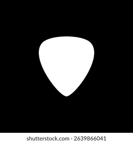 Silhouette of a guitar pick, also called a plectrum, is a small, flat tool used to pluck, strum or play melody in the strings of a acoustic or electric guitar. Can use for Pictogram, Logo, Apps, etc. 