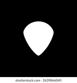 Silhouette of a guitar pick, also called a plectrum, is a small, flat tool used to pluck, strum or play melody in the strings of a acoustic or electric guitar. Can use for Pictogram, Logo, Apps, etc. 
