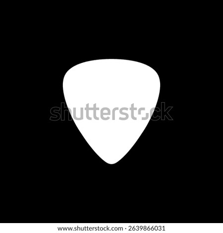 Silhouette of a guitar pick, also called a plectrum, is a small, flat tool used to pluck, strum or play melody in the strings of a acoustic or electric guitar. Can use for Pictogram, Logo, Apps, etc. 