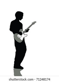 silhouette of guitar player