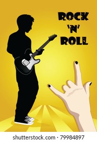 Silhouette of a guitar player