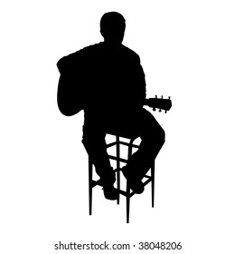 Silhouette of guitarist