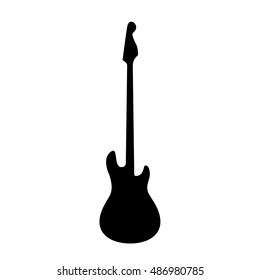 Silhouette of guitar-vector