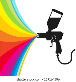 Silhouette gun spray paint color, vector