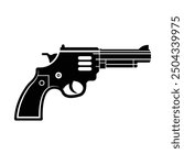 silhouette guns icon vector, black gun silhouette