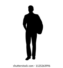 Silhouette Guy Backpack Stock Vector (Royalty Free) 1125263996 ...