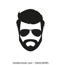 Bearded Mans Face Hipster Character Fashion Stock Vector (Royalty Free ...