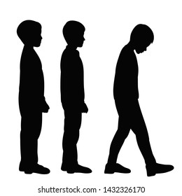 Silhouette Guy Boy Stand Stock Vector (Royalty Free) 1432326170 ...