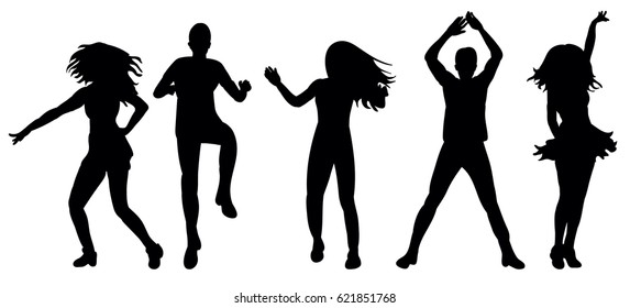 Silhouette Guy Girl Dancing Set Stock Vector (Royalty Free) 621851768 ...