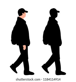 silhouette the guy is walking