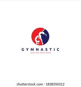 Silhouette Gymnast-Übungspaket für einzelne Circle Vector Logo-Design