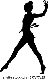 silhouette of a gymnast girl