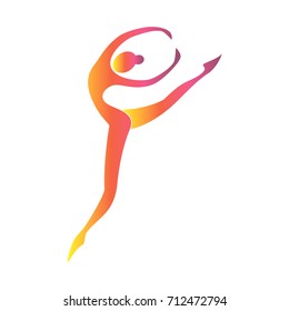 
silhouette gymnast vector