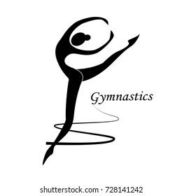 
silhouette gymnast vector
