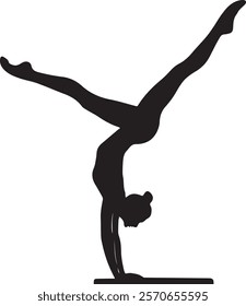   silhouette of gymnast_A strong gymnast silhouette