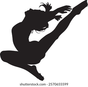   silhouette of gymnast_A strong gymnast silhouette