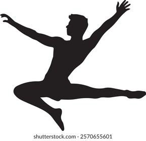   silhouette of gymnast_A strong gymnast silhouette