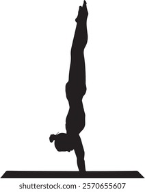   silhouette of gymnast_A strong gymnast silhouette