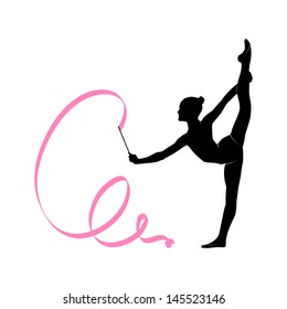 Silhouette of gymnastic girl