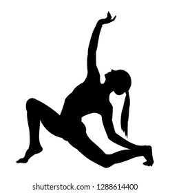 Silhouette gymnastic pose