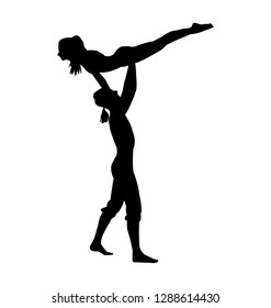 Silhouette gymnastic pose