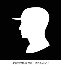 silhouette of a haired man