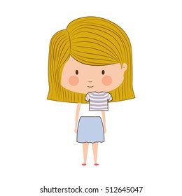 silhouette with half body girl blonde with striped hair