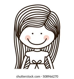 silhouette half body girl with striped hair