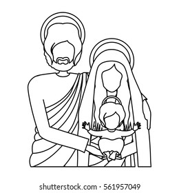 silhouette half body picture of sacred family
