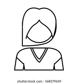 silhouette half body woman with short hair