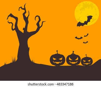Silhouette of Halloween background