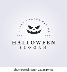 silhouette halloween face logo vector illustration design