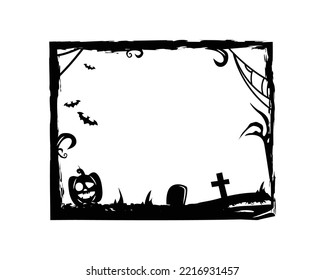 Silhouette halloween frame art decorative design