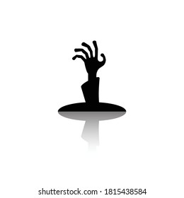 silhouette of halloween icon, icon to celebrate halloween day, zombie hand icon