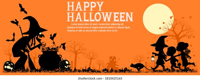 Silhouette of Halloween night. There are 3 unique layers(black,orange,yellow). Easy to manage color.
