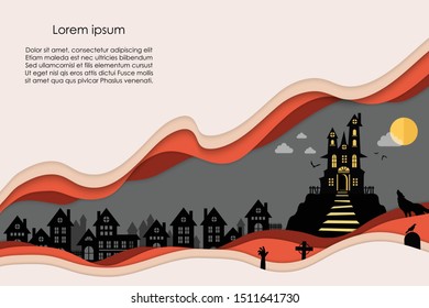Silhouette to halloween night. Vector illustration